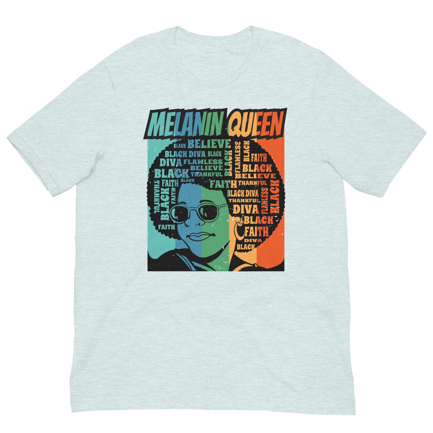 Melanine Queen Black History Month Graphic Tee Shirt Bella + Canvas Unisex Short Sleeve T-Shirt