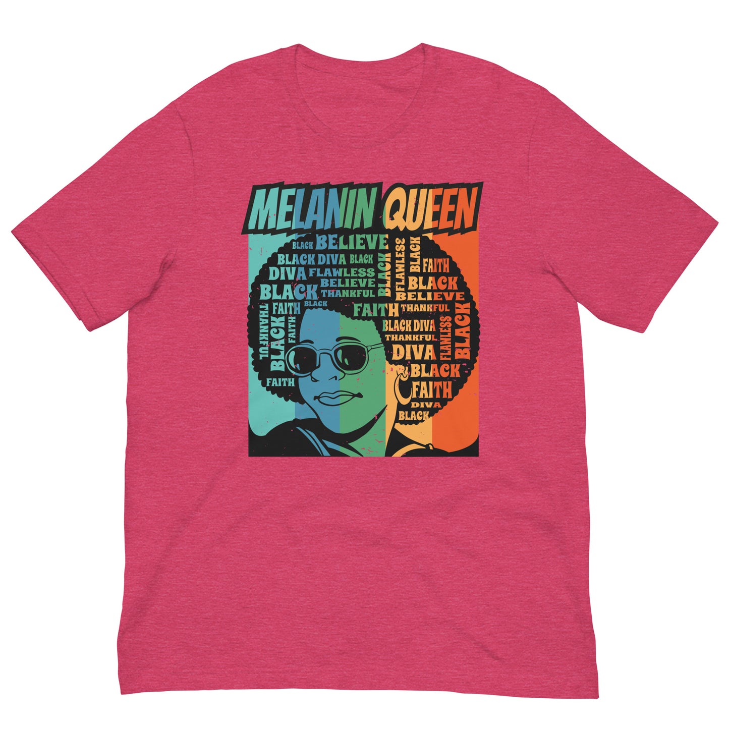 Melanine Queen Black History Month Graphic Tee Shirt Bella + Canvas Unisex Short Sleeve T-Shirt