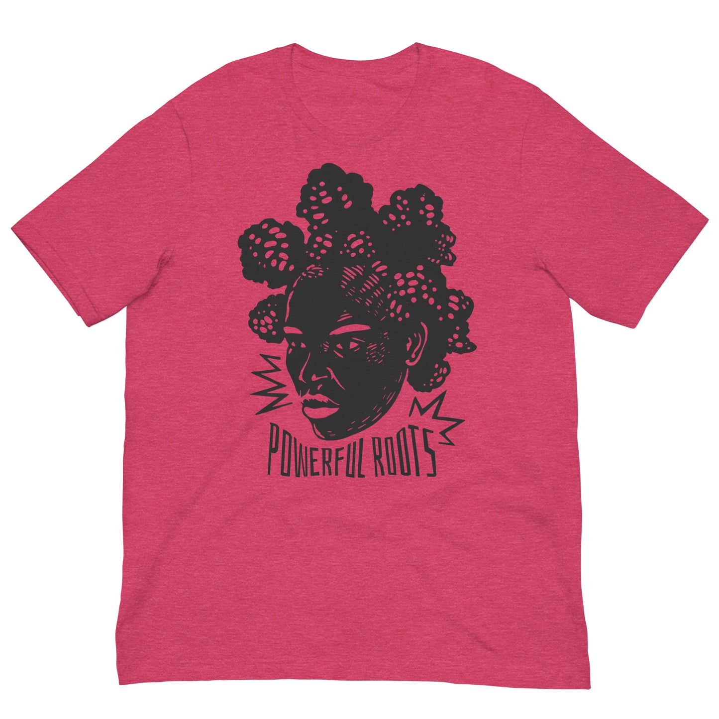 Powerful Roots Afro Graphic Tee Black History Month Shirt Bella + Canvas Unisex Short Sleeve T-Shirt