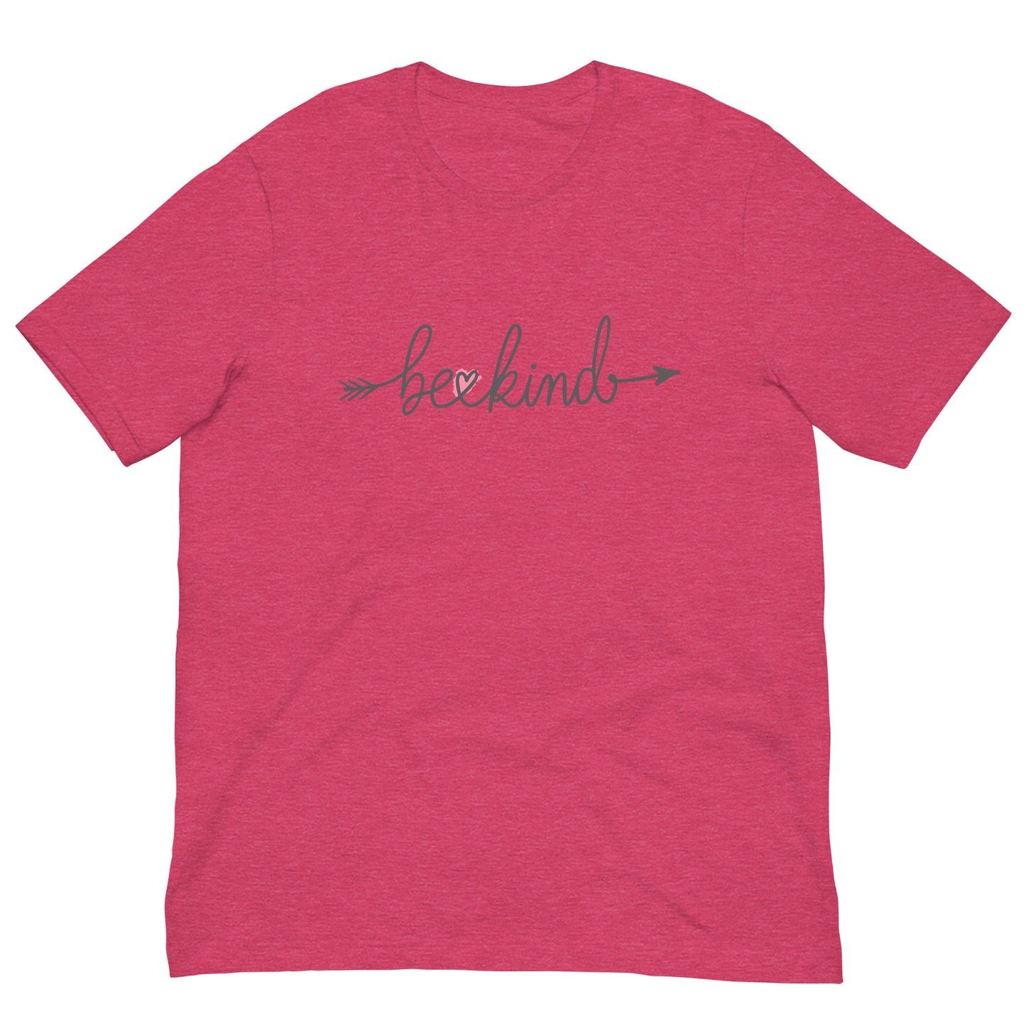 Be Kind Pink Heart Tee Graphic Shirt Bella + Canvas Unisex Short Sleeve T-Shirt