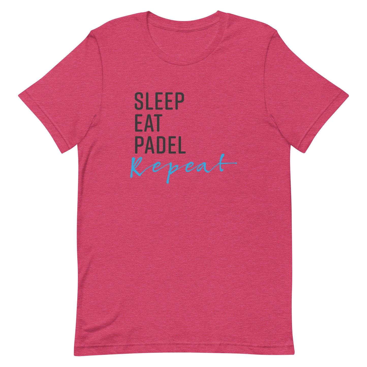 Sleep Eat Padel Repeat Tshirt Graphic Tee Shirt Bella + Canvas Unisex Short Sleeve T-Shirt