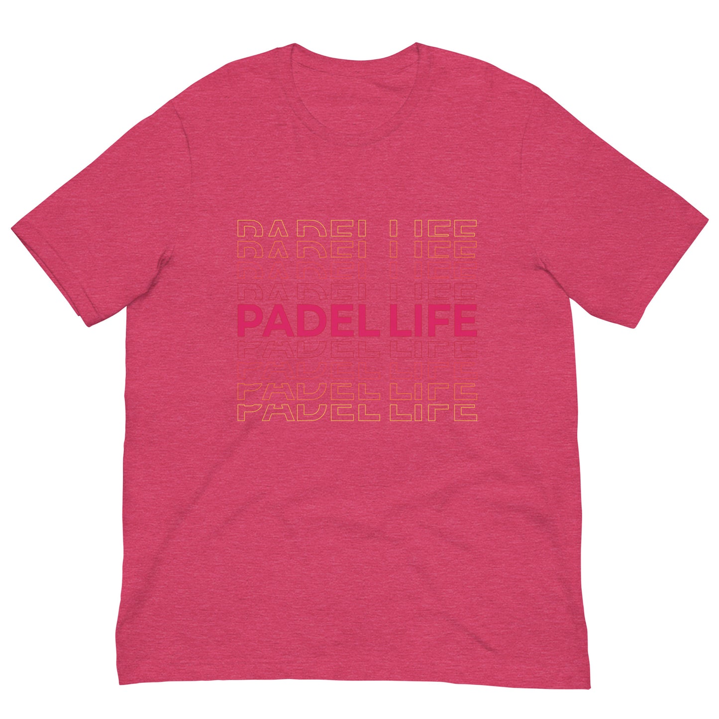 Padel Life Padel Love Tshirt Graphic Tee Shirt Bella + Canvas Unisex Short Sleeve T-Shirt ( Red )