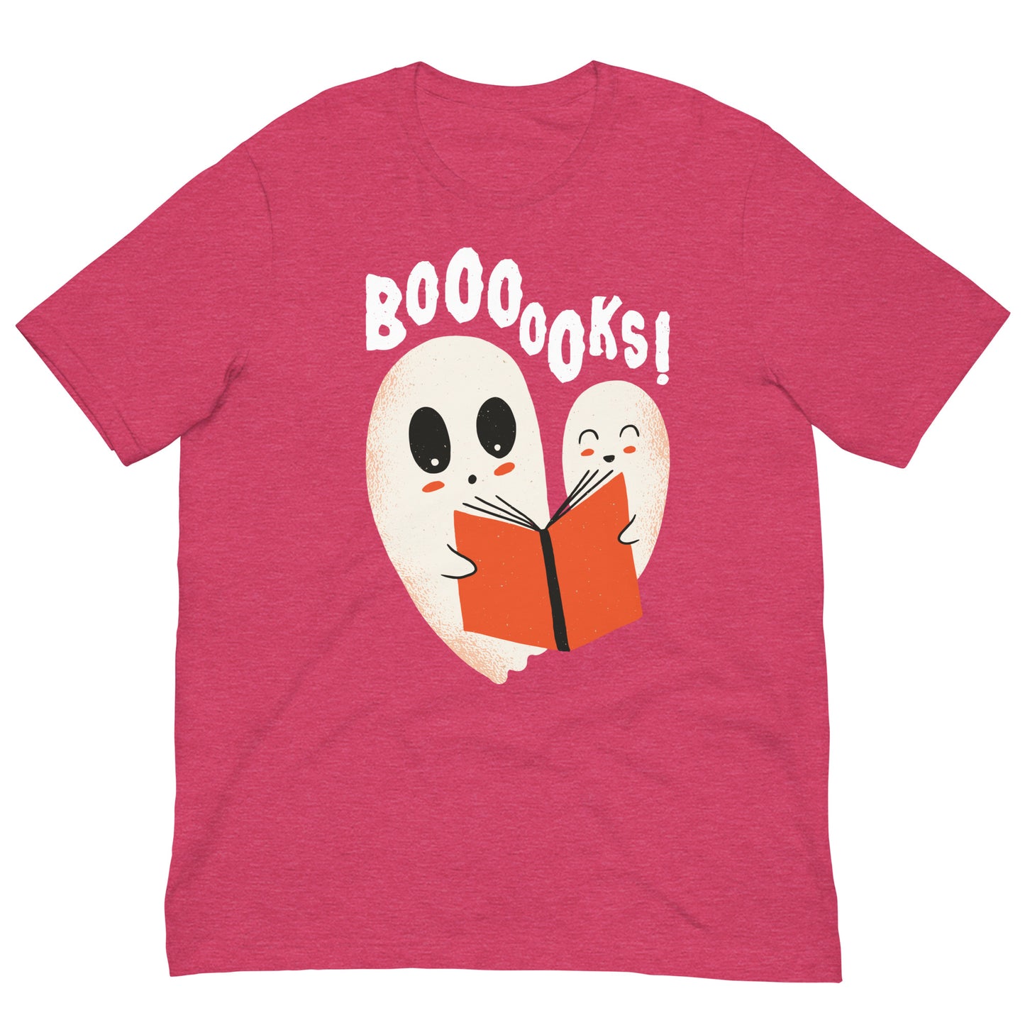 Booo Spooky Boooks Halloween Ghosts Reading a Book Tshirt Graphic Tee Shirt Bella + Canvas Unisex Short Sleeve T-Shirt