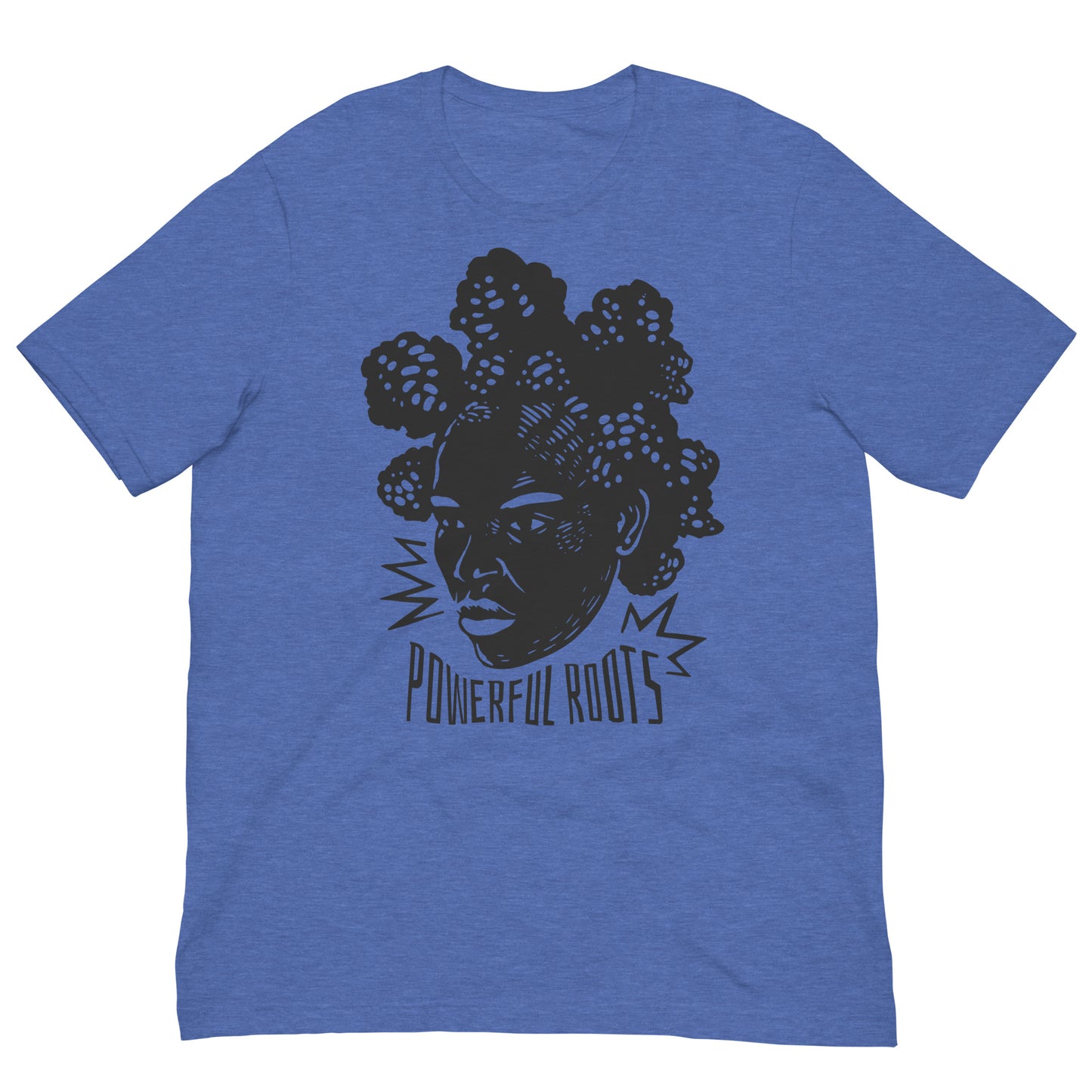 Powerful Roots Afro Graphic Tee Black History Month Shirt Bella + Canvas Unisex Short Sleeve T-Shirt