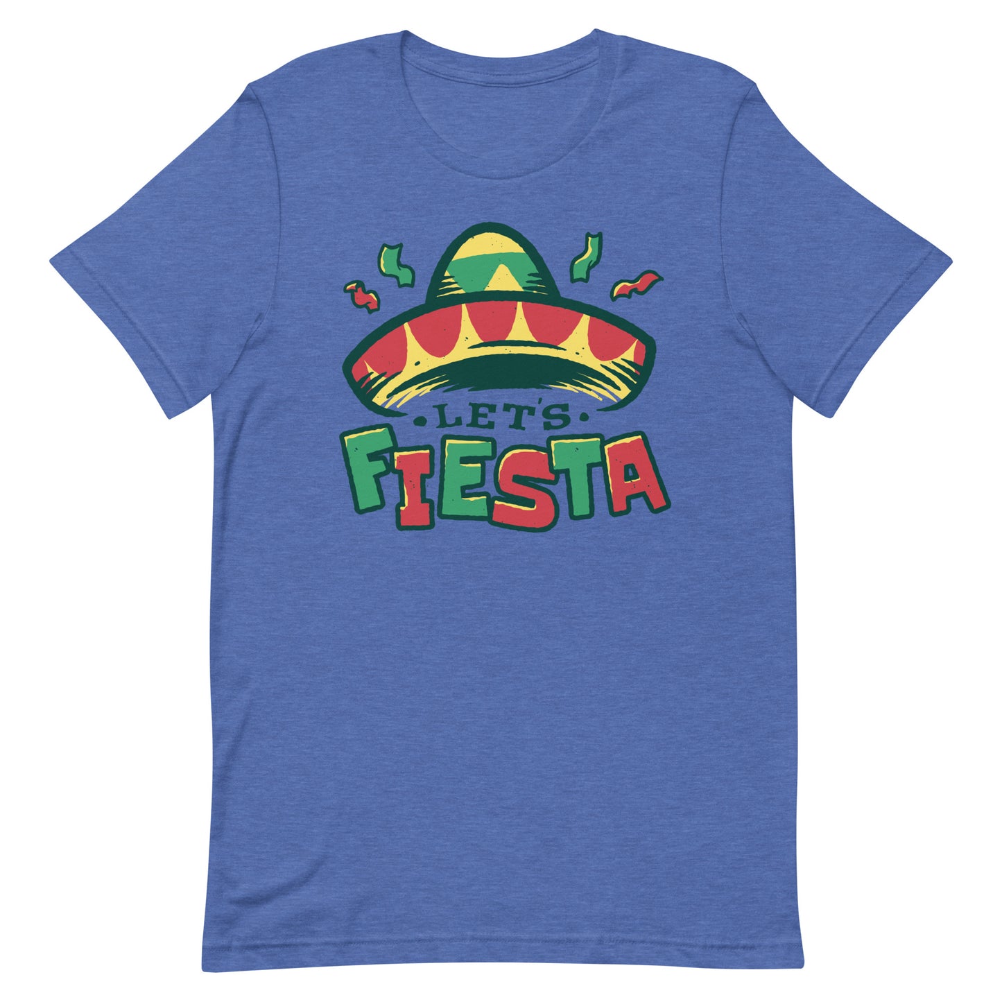 Let&#39;s Fiesta Tshirt Cinco De Mayo Graphic Tee Shirt Bella + Canvas Unisex Short Sleeve T-Shirt