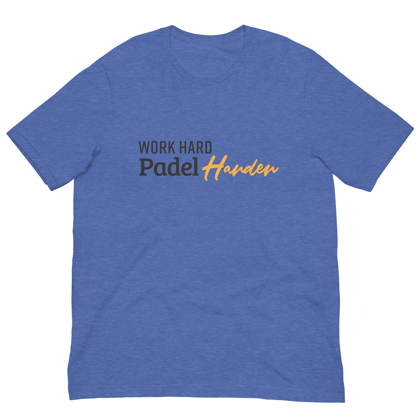 Work Hard Padel Harder Tshirt Graphic Tee Shirt Bella + Canvas Unisex Short Sleeve T-Shirt ( Yellow )