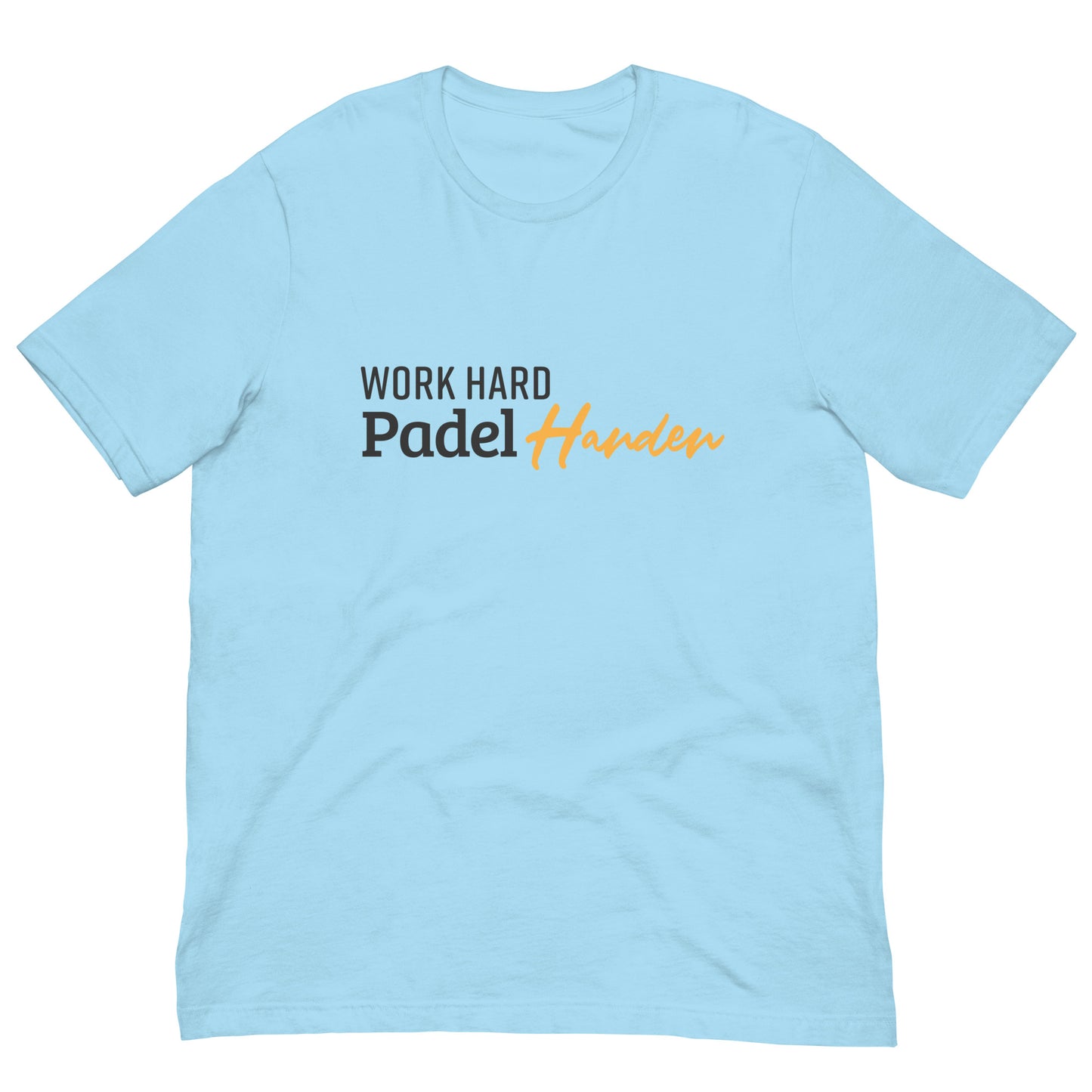 Work Hard Padel Harder Tshirt Graphic Tee Shirt Bella + Canvas Unisex Short Sleeve T-Shirt ( Yellow )