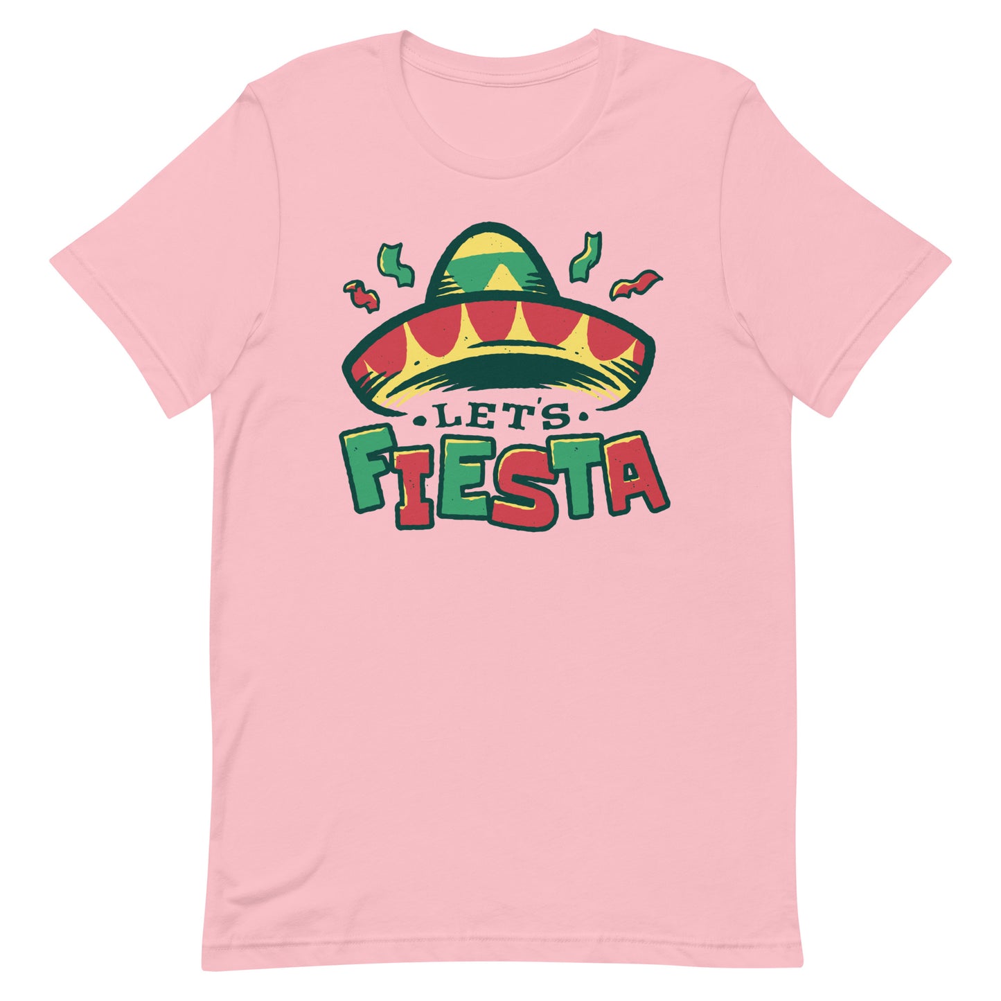 Let&#39;s Fiesta Tshirt Cinco De Mayo Graphic Tee Shirt Bella + Canvas Unisex Short Sleeve T-Shirt