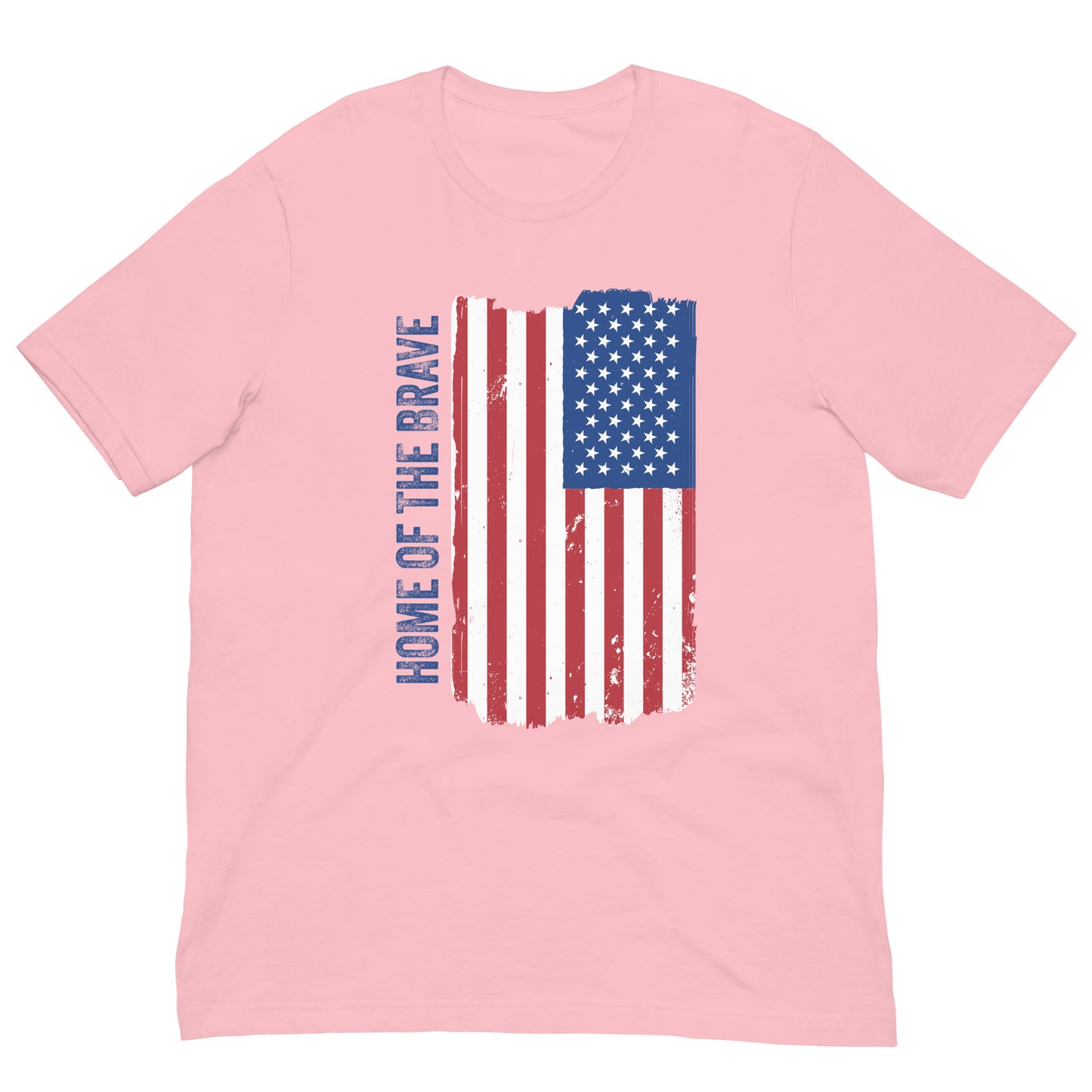 Home of the Brave USA Flag Tee Patriotic US American 4th of July Graphic Tee Shirt Bella + Canvas Unisex Short Sleeve T-Shirt