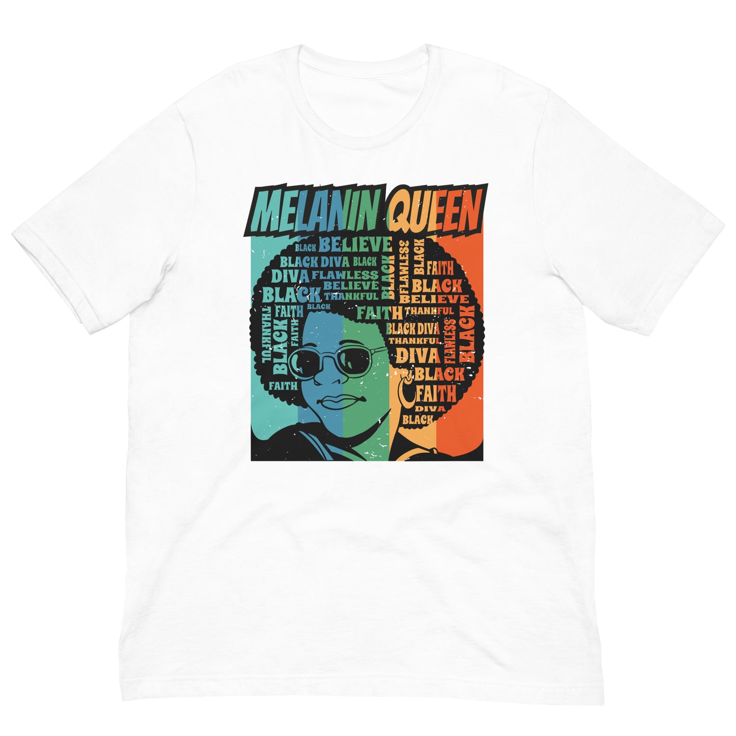 Melanine Queen Black History Month Graphic Tee Shirt Bella + Canvas Unisex Short Sleeve T-Shirt