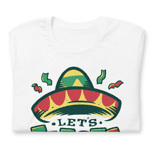 Let&#39;s Fiesta Tshirt Cinco De Mayo Graphic Tee Shirt Bella + Canvas Unisex Short Sleeve T-Shirt