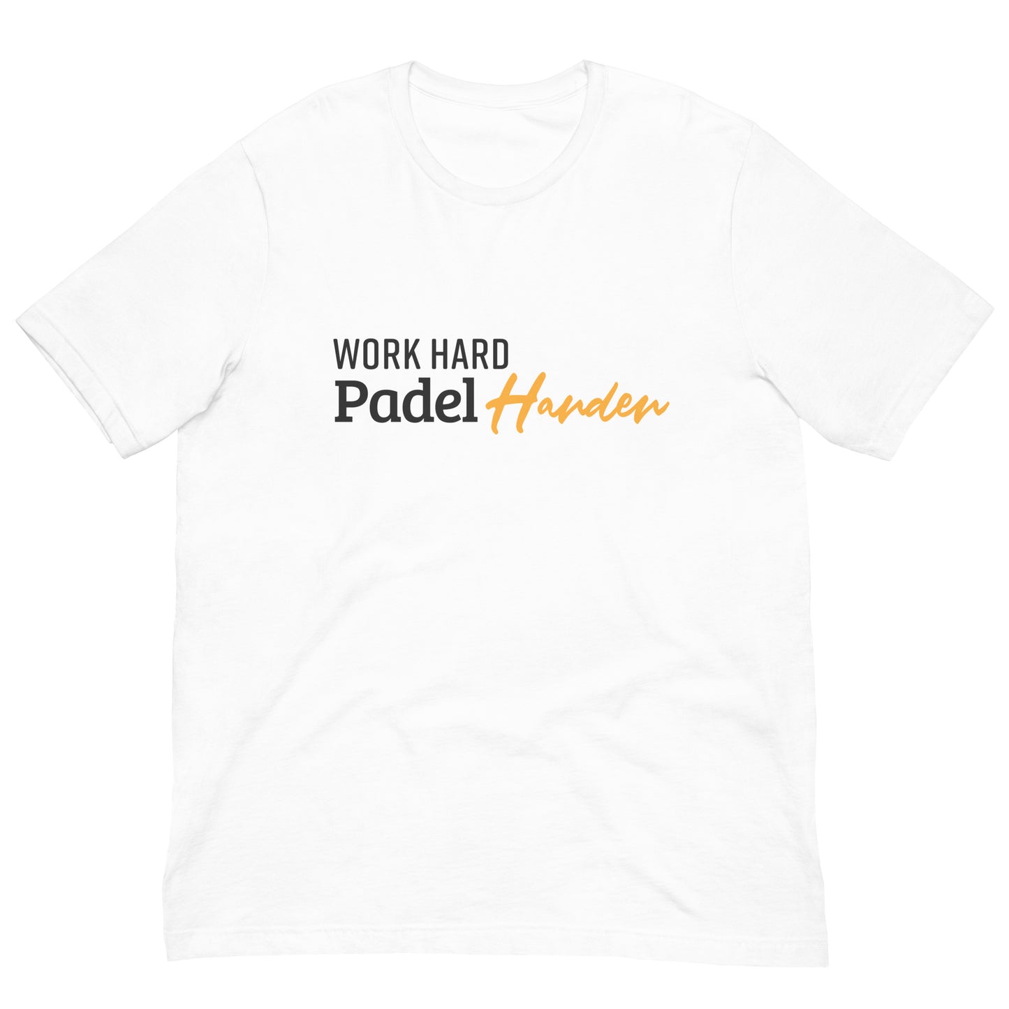 Work Hard Padel Harder Tshirt Graphic Tee Shirt Bella + Canvas Unisex Short Sleeve T-Shirt ( Yellow )