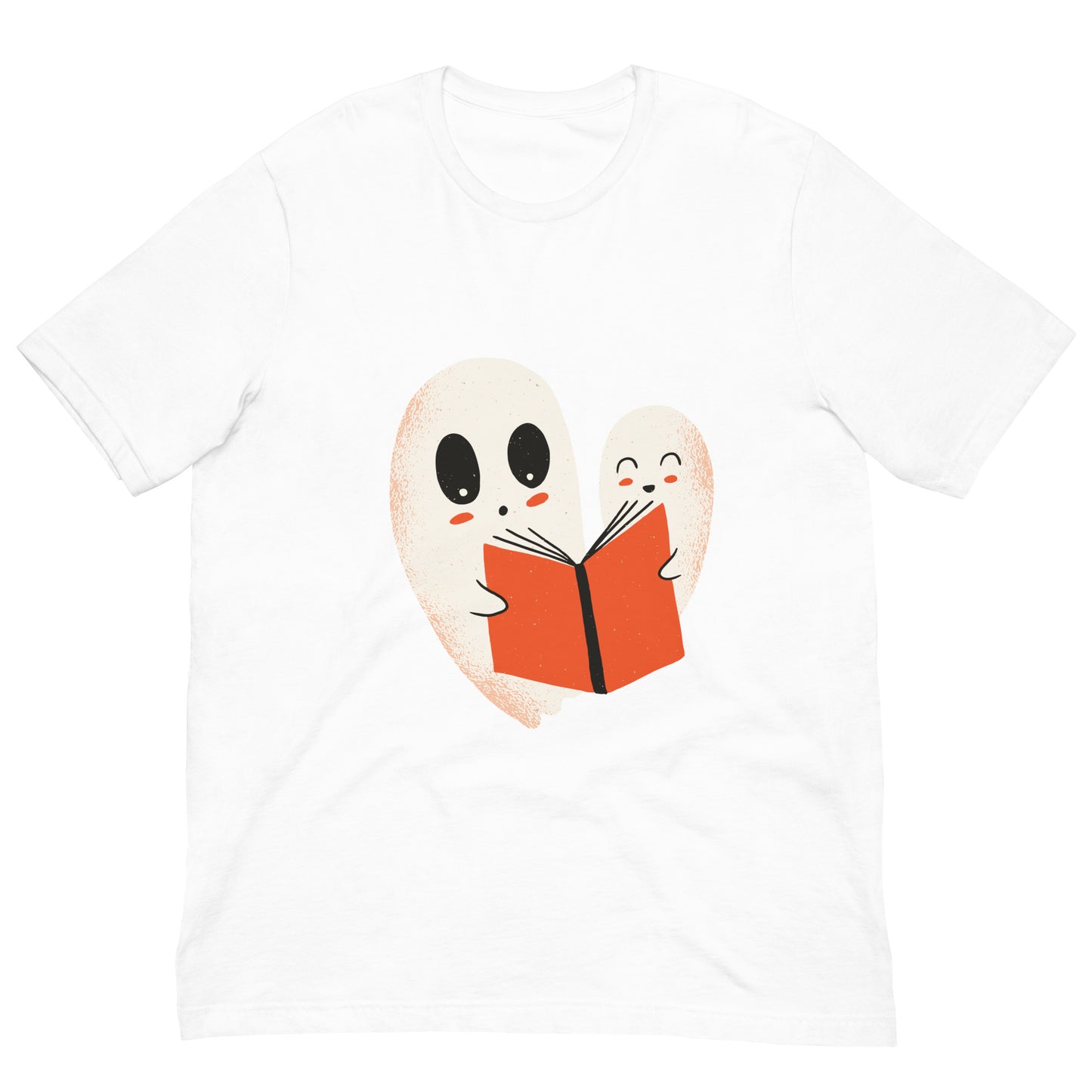 Booo Spooky Boooks Halloween Ghosts Reading a Book Tshirt Graphic Tee Shirt Bella + Canvas Unisex Short Sleeve T-Shirt