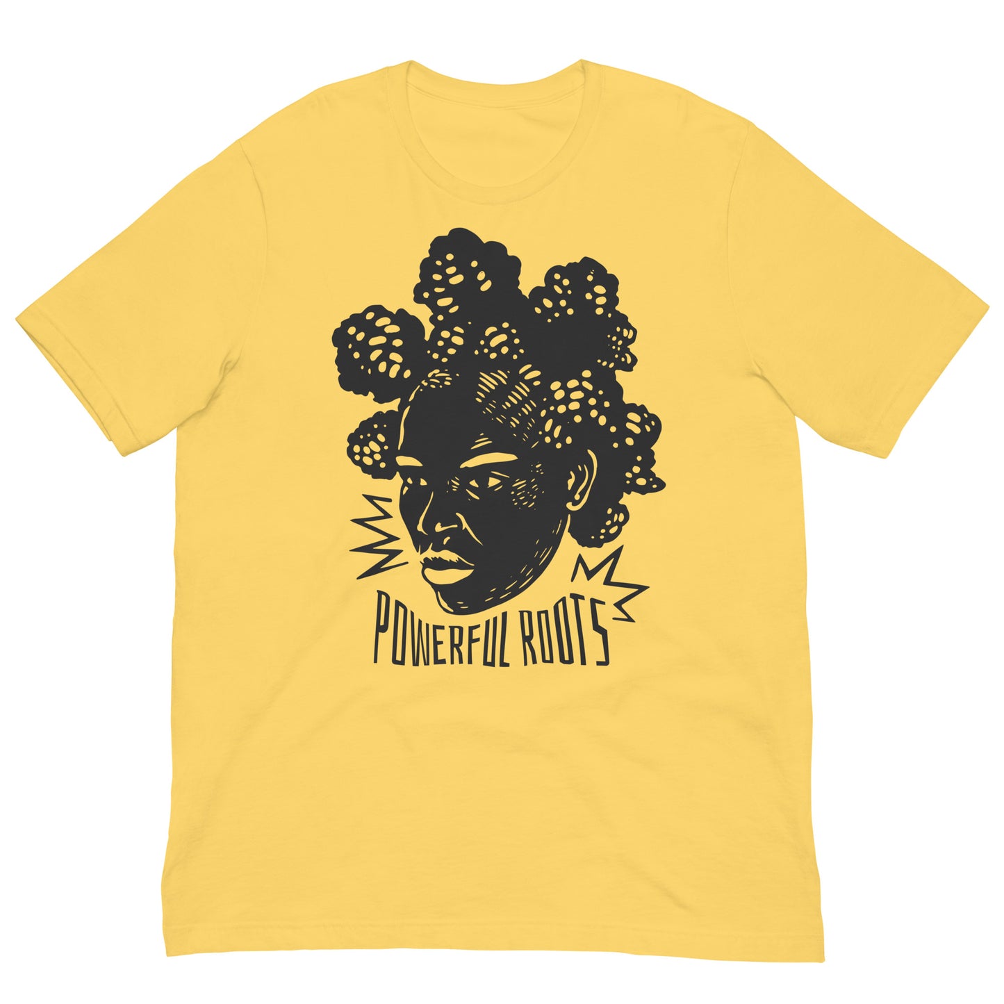 Powerful Roots Afro Graphic Tee Black History Month Shirt Bella + Canvas Unisex Short Sleeve T-Shirt