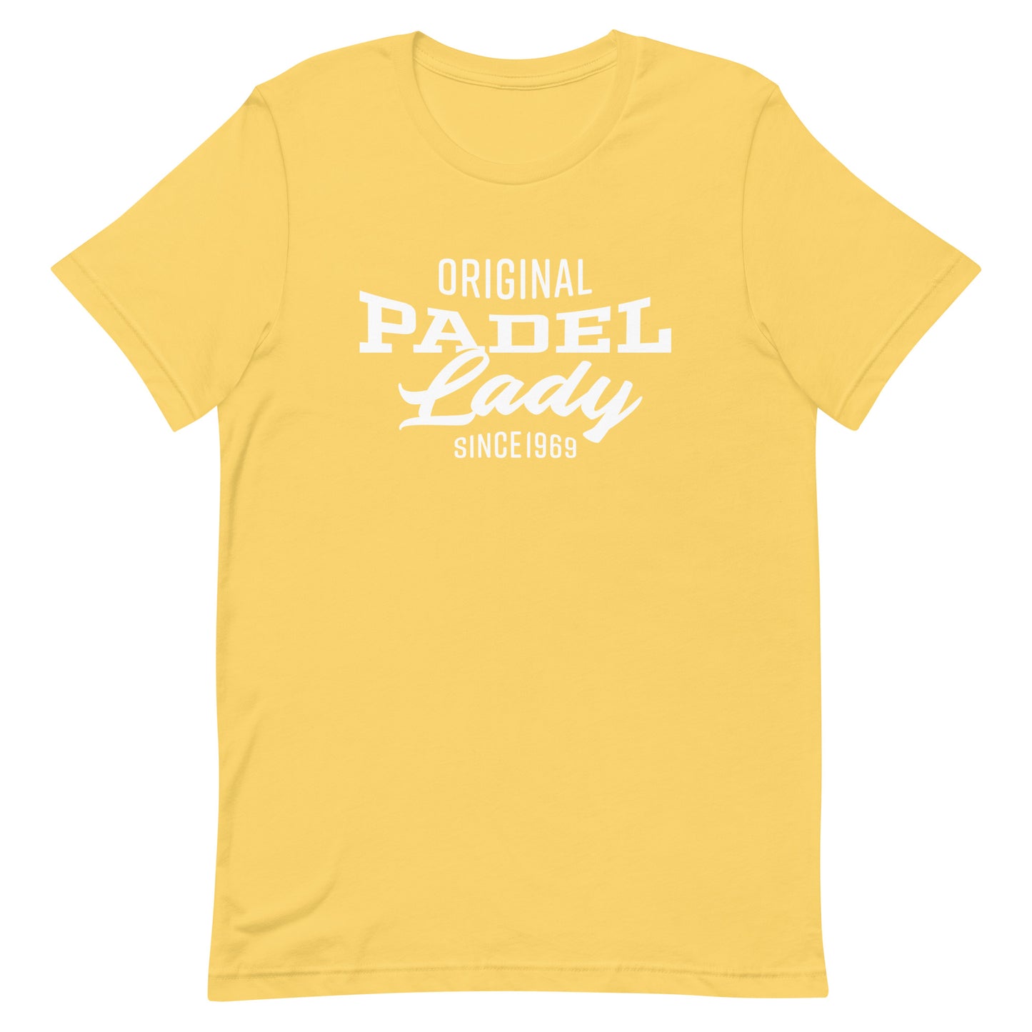 Original Padel Player Lady 1969 Tshirt Graphic Tee Shirt Bella + Canvas Unisex Short Sleeve T-Shirt