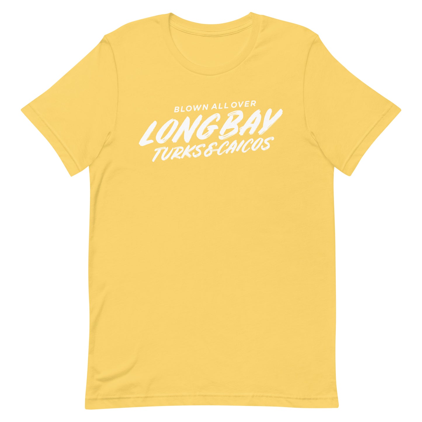 Blown All Over Long Bay Turks and Caicos Tshirt Graphic Tee Shirt Bella + Canvas Unisex Short Sleeve T-Shirt