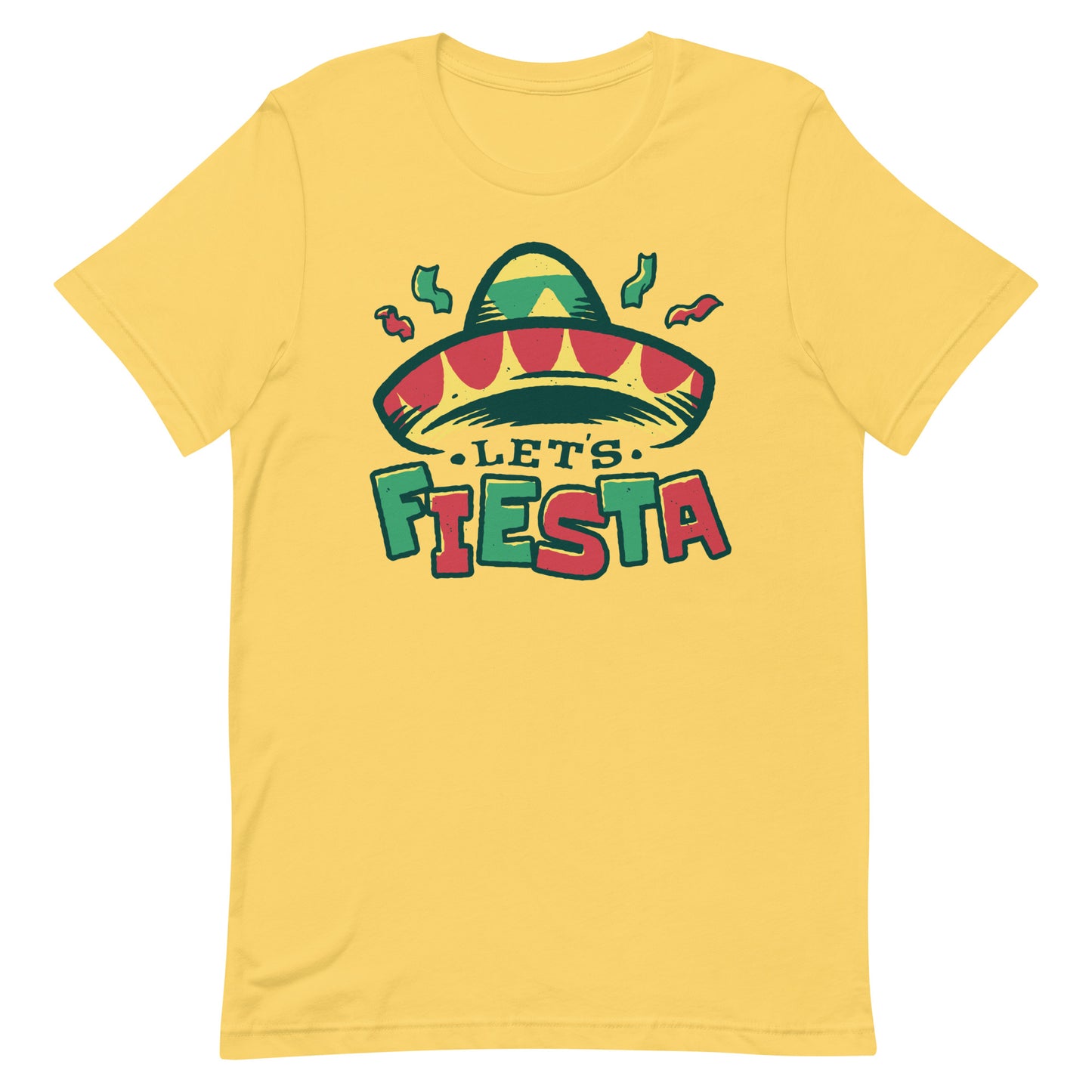 Let&#39;s Fiesta Tshirt Cinco De Mayo Graphic Tee Shirt Bella + Canvas Unisex Short Sleeve T-Shirt